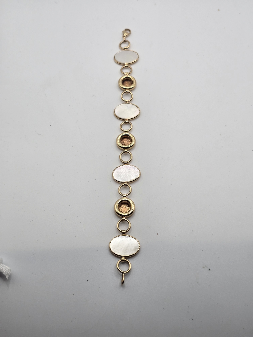 14k Gold Cameo Link Bracelet - Picture 7 of 8